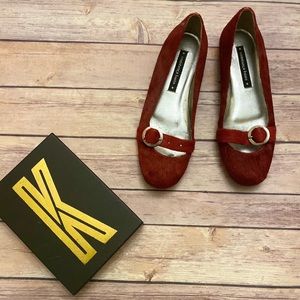 CONSTANCA BASTO Red Furry Flat Shoes